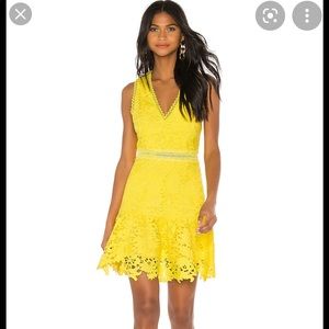 Alice + Olivia Yellow Fit & Flare dress